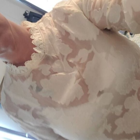 Classic Oblique Leaf Print Blouse Top fall winter - Picture 4 of 8